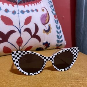 Checkered Cat Eye Sunglasses
